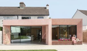 A pink rear extension as an homage to architect Luis Barragán on a 1930s home in the suburbs of Dublin by Irish architects Courtney McDonnell Studio.