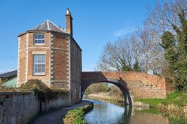 Nutshell Bridge House at Stonehouse, Gloucester on the Stroudwater Canal. Built in the 1770s originally as a warehouse for the local mill.