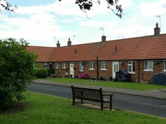 Municipal single story terraced houses at Coronation Close, Beverley Yorks