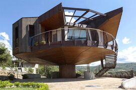 Casa Rotante, Rimini, Italy designed by architect Roberto Rossi and built by ProTek, the home rotates 360 degrees.