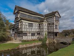 Little Moreton Hall, Cheshire. Built for the local Moreton family who had become wealthy buying land after the Black Death.