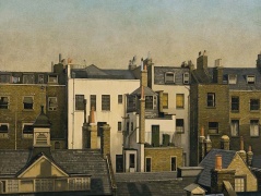 The Backs of Houses, Harley Street by Algernon Cecil Newton 1925 (@MuseumofLondon).