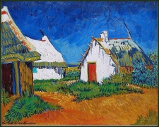 ‘Three White Cottages in Saintes-Maries’ 1888 by Vincent Van Gogh