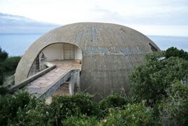 A dome-shaped home created in Sardinia in 1969 for Italian filmmaker Michelangelo Antonioni.