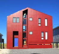 A red house on Bethany Beach, Delaware, USA