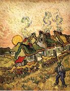 Thatched Cottages in the Sunshine Reminiscence of the North - 1890