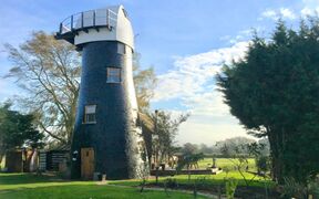 The River Thurne Windmill, Norfolk, now converted to a JamesBond themed holiday home. It appeared in an episode of Bob Mortimer & Paul Whitehouse’s ‘Gone Fishing’.