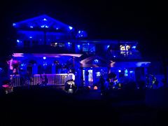 The illuminated Blue House in Margate, New Jersey