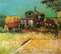 ‘Encampment of Gypsies with Caravans’, Vincent van Gogh, 1888