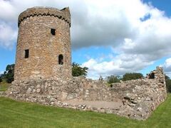 ’Orchardton Tower’, is a ruined tower house in Kirkcudbrightshire, Dumfries and Galloway. It is Scotland's only circular Peel House.