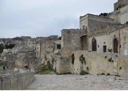 Some of the 1000 ’Sassi’ cave dwellings at Matera, a town in the Basilicata region of Italy.