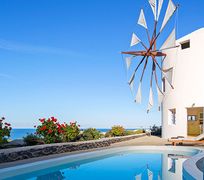 Windmill Houses on Santorini, Greece.