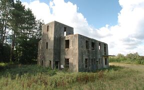 The control tower at RAF Ibsley, a WWII fighter base, being converted into a home by the Landmark Trust.