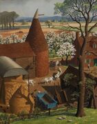 ‘A Kent Farm in Spring‘ 1965 by Ronald George Lampitt