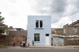'The Blue House' in Monsell Road, London. A re-working of a Victorian era cottage by fardaa Architects.