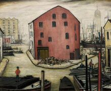 ‘CanalScene, Accrington’ by LS Lowry
