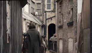 David’s lodgings after his aunt loses his fortune, was shot from outside in the back lanes of old town Hull.